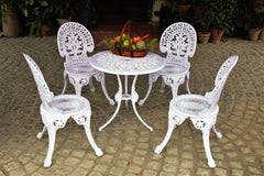 Regalia Series 1 Round Table & 4 Chairs (White) - WoodenTwist