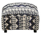 Stylish square foot stool in multicolor with cotton embroidered - WoodenTwist