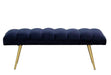 Stylish & Classy bench in blue color with velvet touch - WoodenTwist