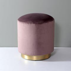 Velvet metal pouf in pink color - WoodenTwist