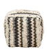 cotton embroidered ruggs pouf in multicolor - WoodenTwist