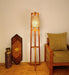 Achille Wooden Floor Lamp with Brown Base and Jute Fabric Lampshade - WoodenTwist