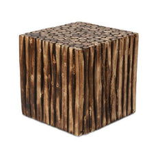 Bloque De Madera Wooden Square Coffee Table With 4 Stool - WoodenTwist