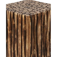 Bloque De Madera Wooden Square Coffee Table With 4 Stool - WoodenTwist