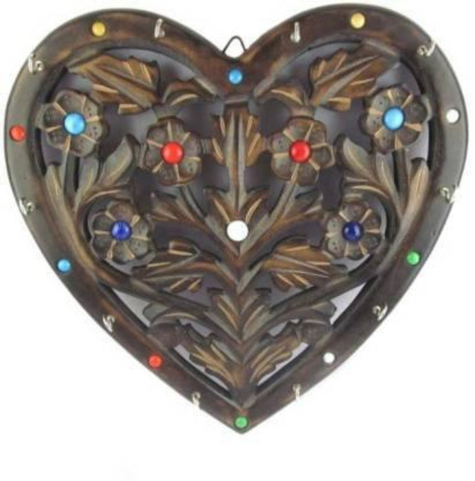 heart shaped wooden key holder