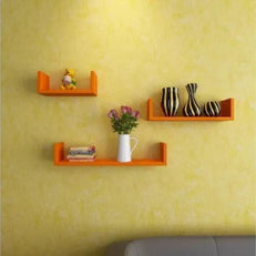 Wooden Handicraft Wall Decor Designer Wall Shelf Pack of 3 - WoodenTwist
