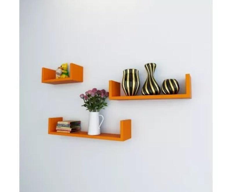 Wooden Handicraft Wall Decor Designer Wall Shelf Pack of 3 - WoodenTwist