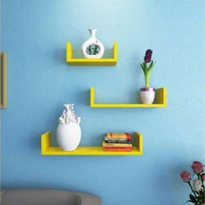 Wooden Handicraft Wall Decor Designer Wall Shelf Pack of 3 - WoodenTwist