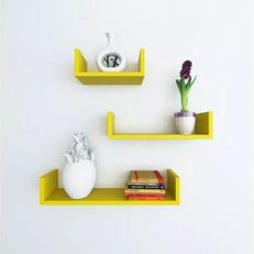 Wooden Handicraft Wall Decor Designer Wall Shelf Pack of 3 - WoodenTwist