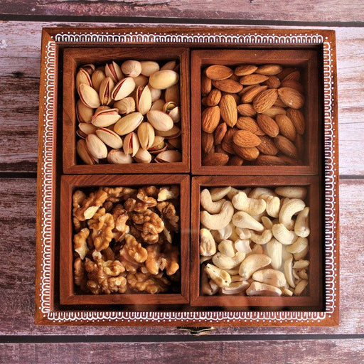 Handcrafted & Hand Painted Dry Fruit Box - WoodenTwist