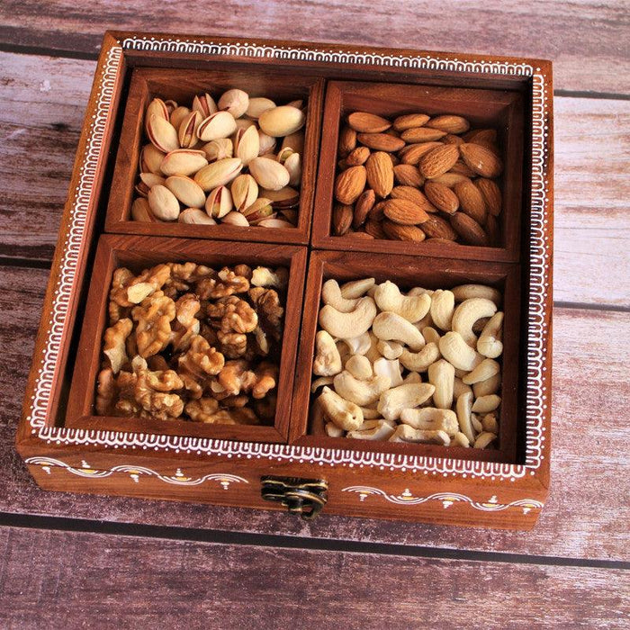 Handcrafted & Hand Painted Dry Fruit Box - WoodenTwist