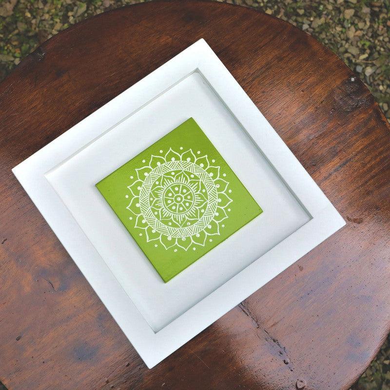 Hand Painted Aipan Inspired Wall Décor Frames (Set of 4) - WoodenTwist