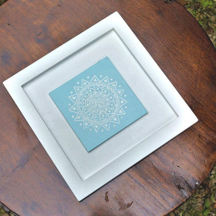Hand Painted Aipan Inspired Wall Décor Frames (Set of 4) - WoodenTwist