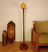 Alice Wooden Floor Lamp with Brown Base - WoodenTwist