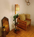 Andre Wooden Floor Lamp with Brown Base and Jute Fabric Lampshade - WoodenTwist