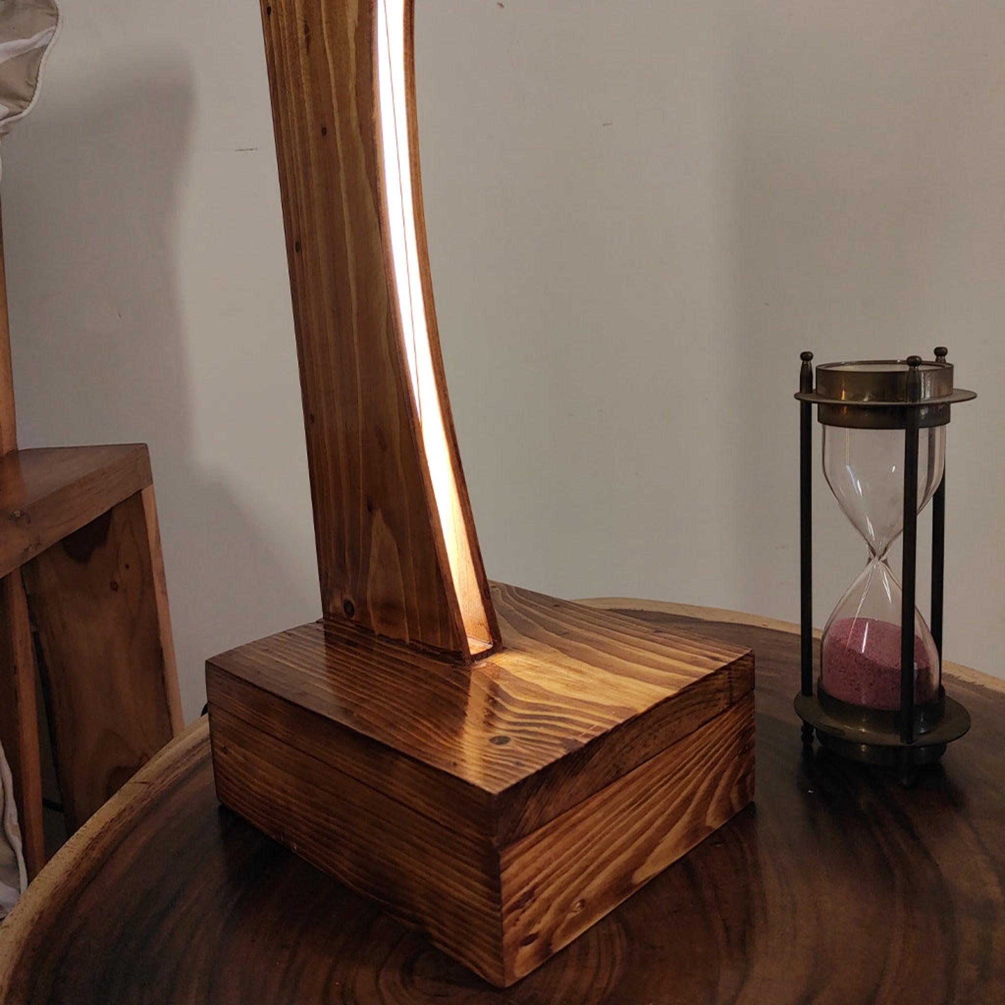 Arc Brown Wooden LED Table Lamp - WoodenTwist