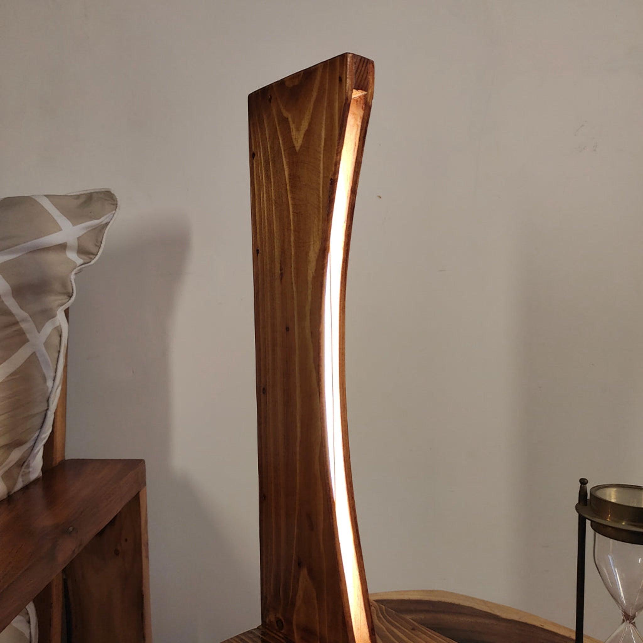 Arc Brown Wooden LED Table Lamp - WoodenTwist