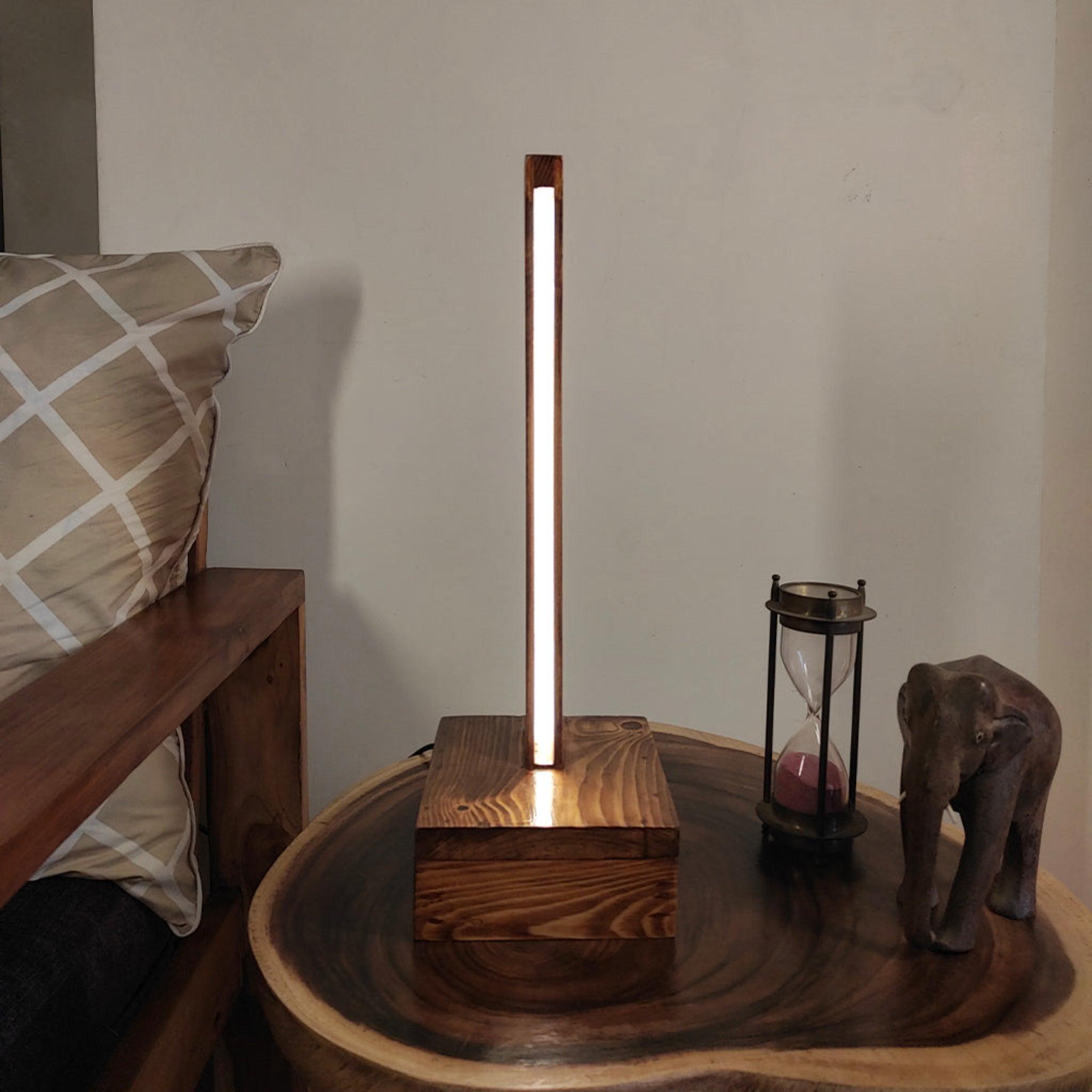 Arc Brown Wooden LED Table Lamp - WoodenTwist