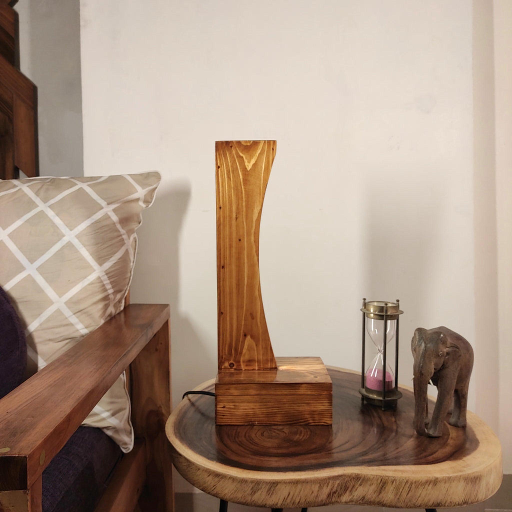 Arc Brown Wooden LED Table Lamp - WoodenTwist