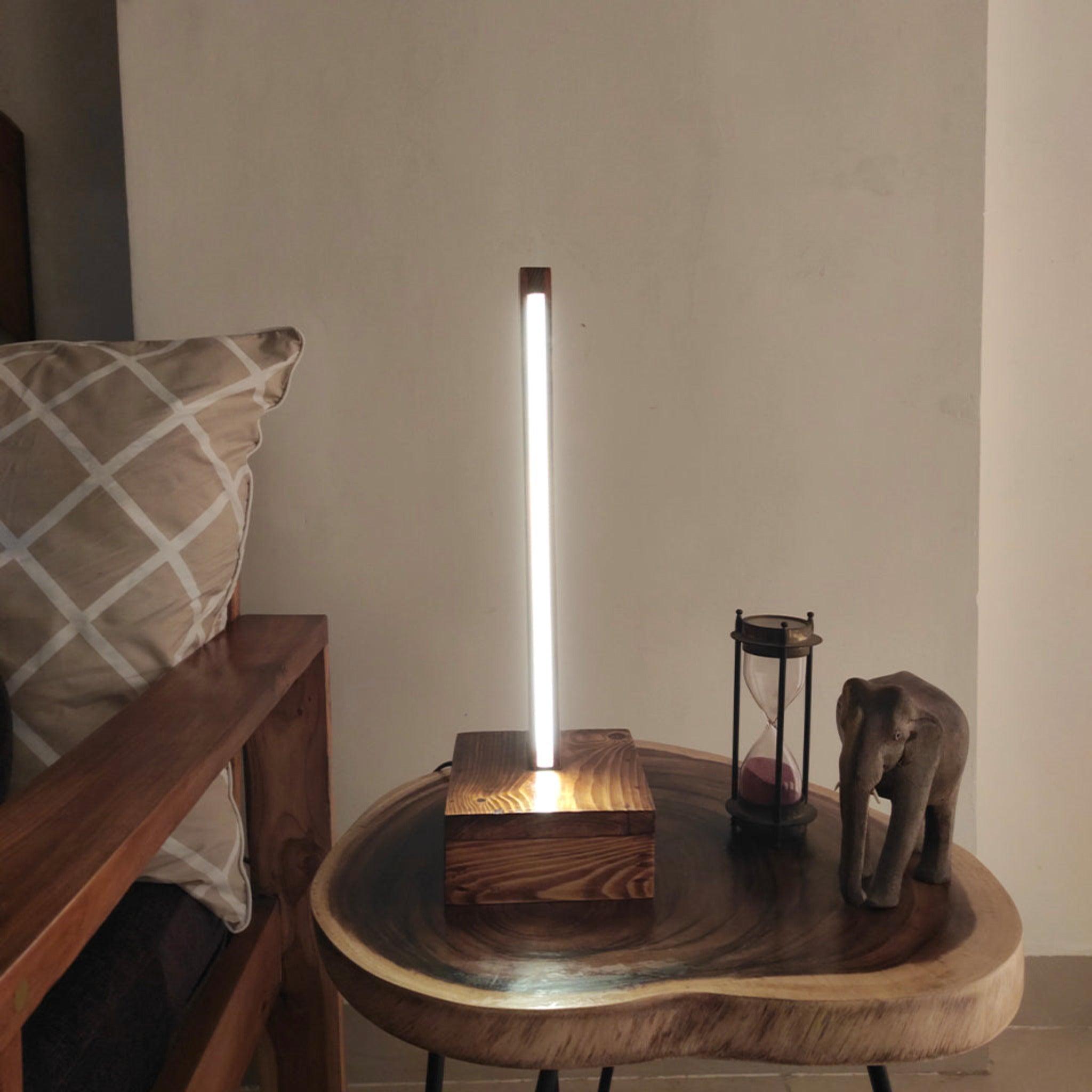 Arc Brown Wooden LED Table Lamp - WoodenTwist