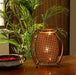 Hand Crafted metal Lantern with 3 Tlight holders and a traditional etched design - WoodenTwist