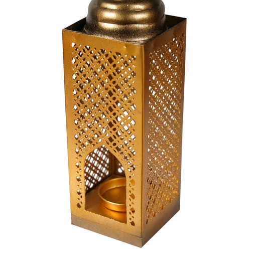 Hand Crafted metal Table Tealight holder with a fine etched mesh design - WoodenTwist