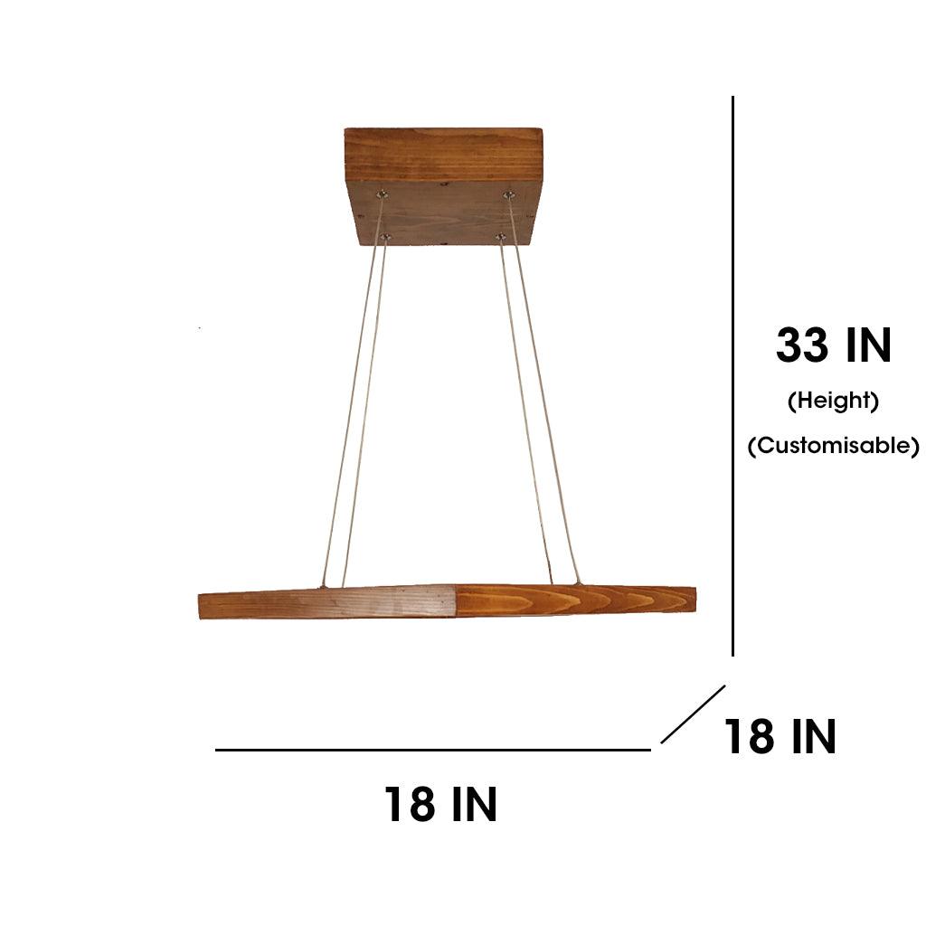 Atrium Triangular Brown LED Hanging Lamp - WoodenTwist