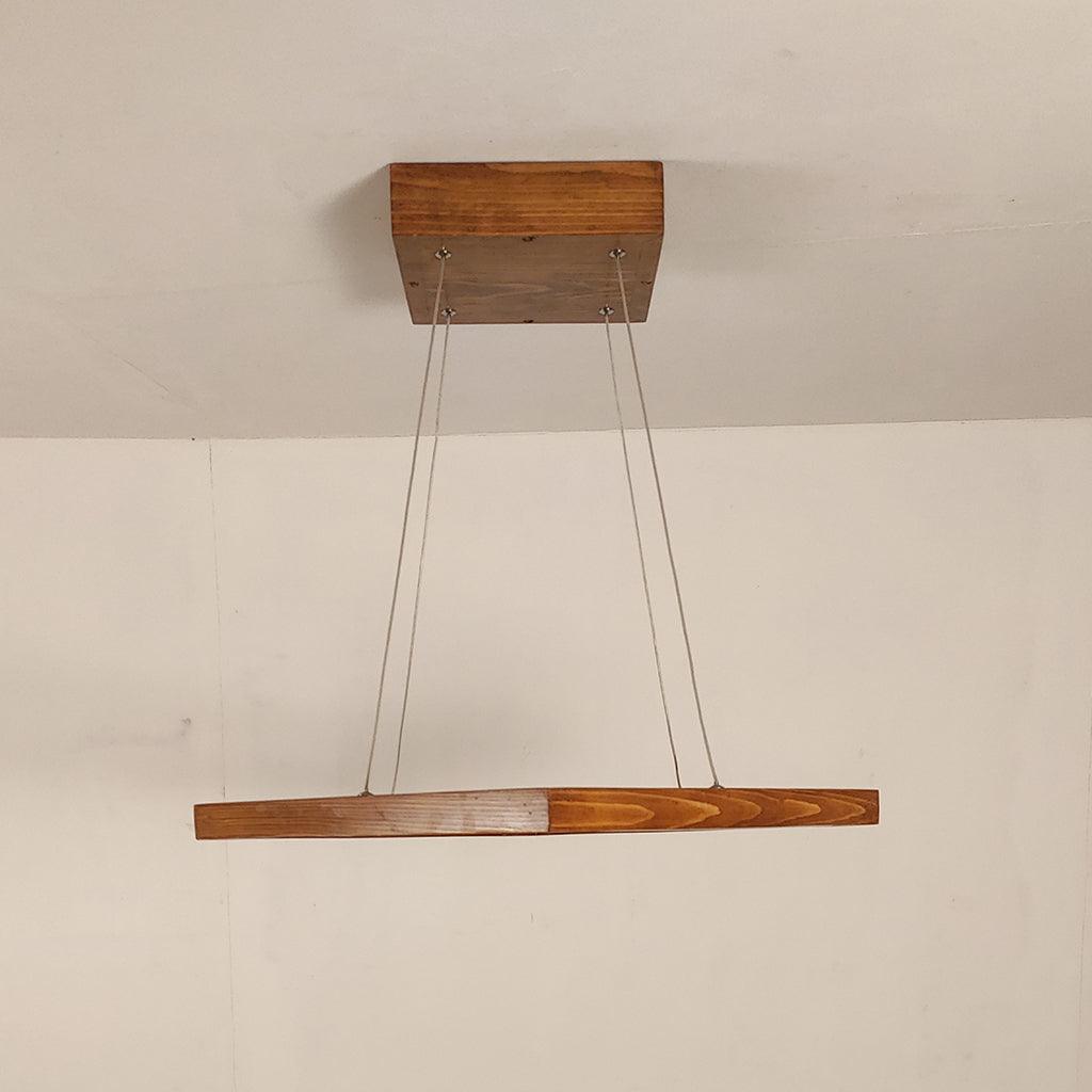 Atrium Triangular Brown LED Hanging Lamp - WoodenTwist