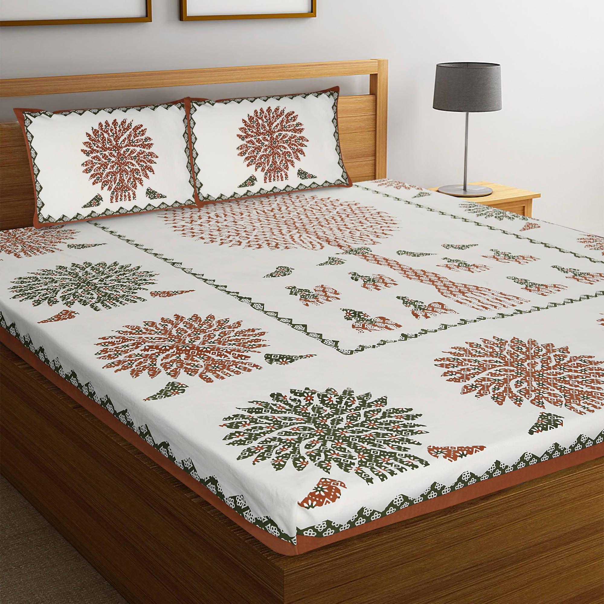 Rajasthani Jaipuri Fabulous Cotton Block Print bed sheets - WoodenTwist