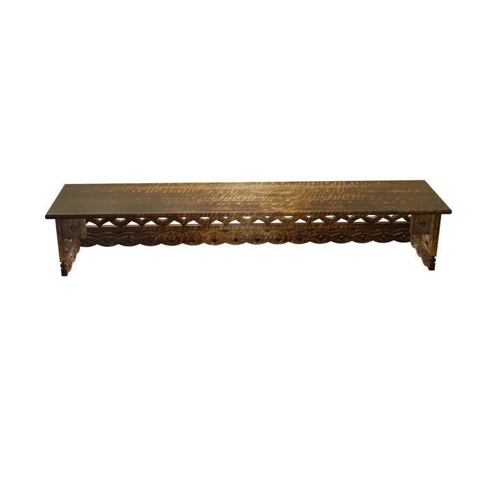 wooden hand carved wall shelf