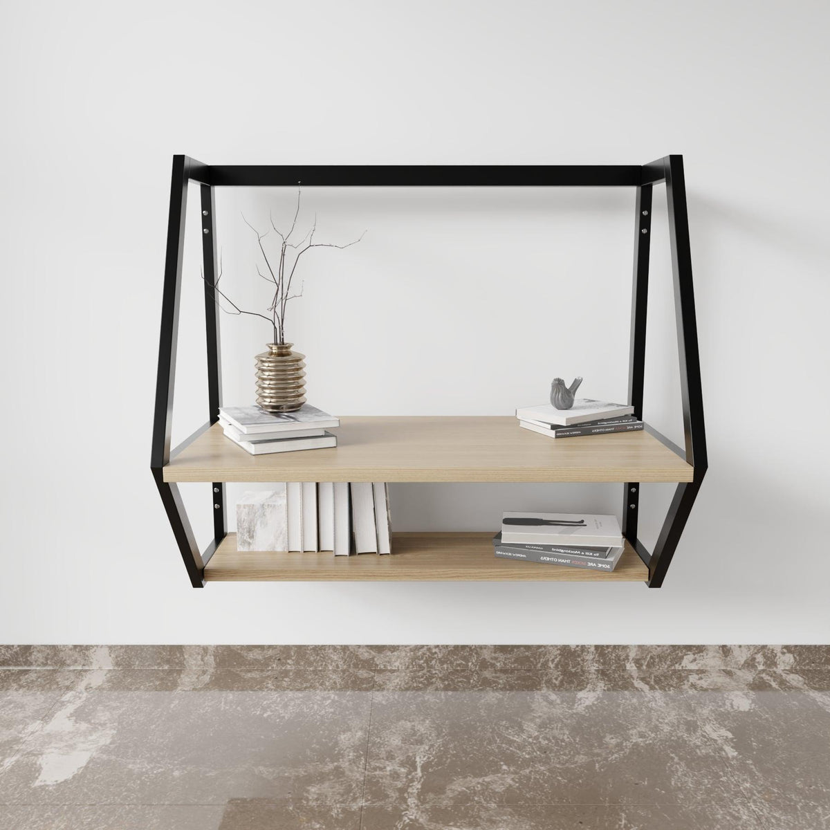 BERLIN Wall Mounted Desk In Beige finish - WoodenTwist