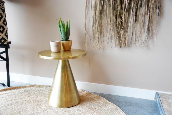 Brass Antique Side Table (Golden) - WoodenTwist