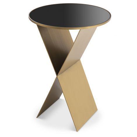 Fem side and End Tables brass antique finish - WoodenTwist