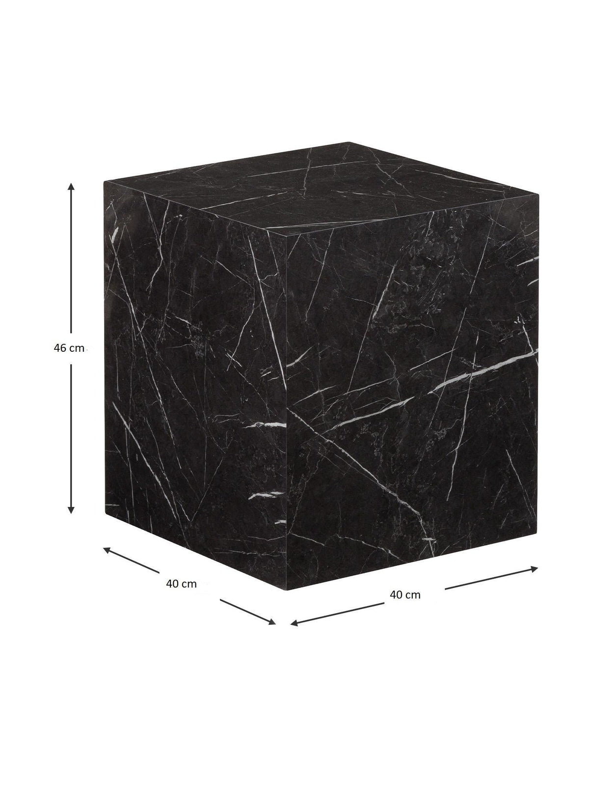 Ollie End Table in Black Marble Finish - WoodenTwist