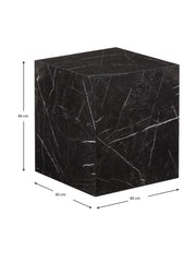 Ollie End Table in Black Marble Finish - WoodenTwist