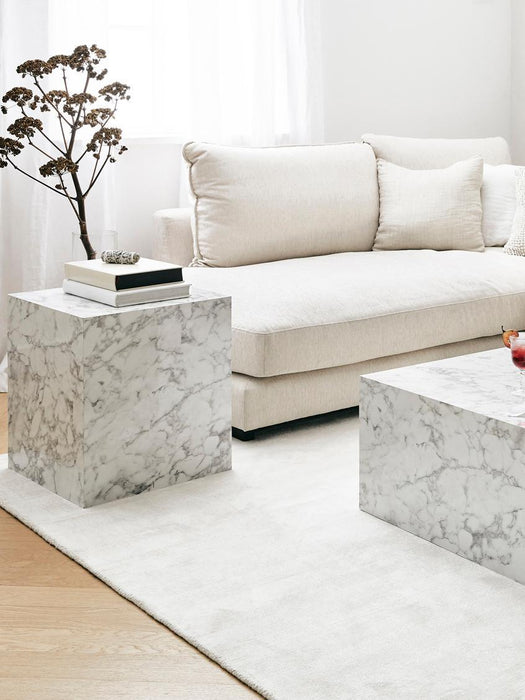 Erico End Table in white Marble Finish - WoodenTwist