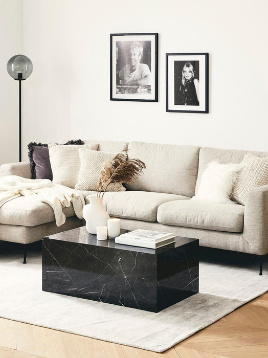 Nervo Coffee Table in Shiny Black Marble Colour - WoodenTwist