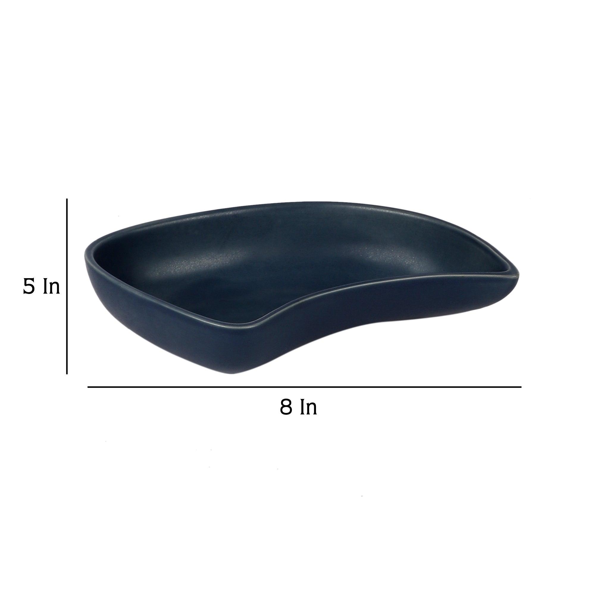 Cashew Shape Ceramic Platter (Set of 2) - WoodenTwist