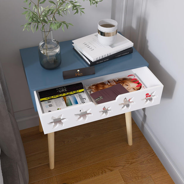 Estrella Wooden Bedside Table With Storage Drawer Nightstand - WoodenTwist