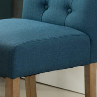 Button Tufted Parsons Chairs in Teak Wood (Set of 2) - WoodenTwist
