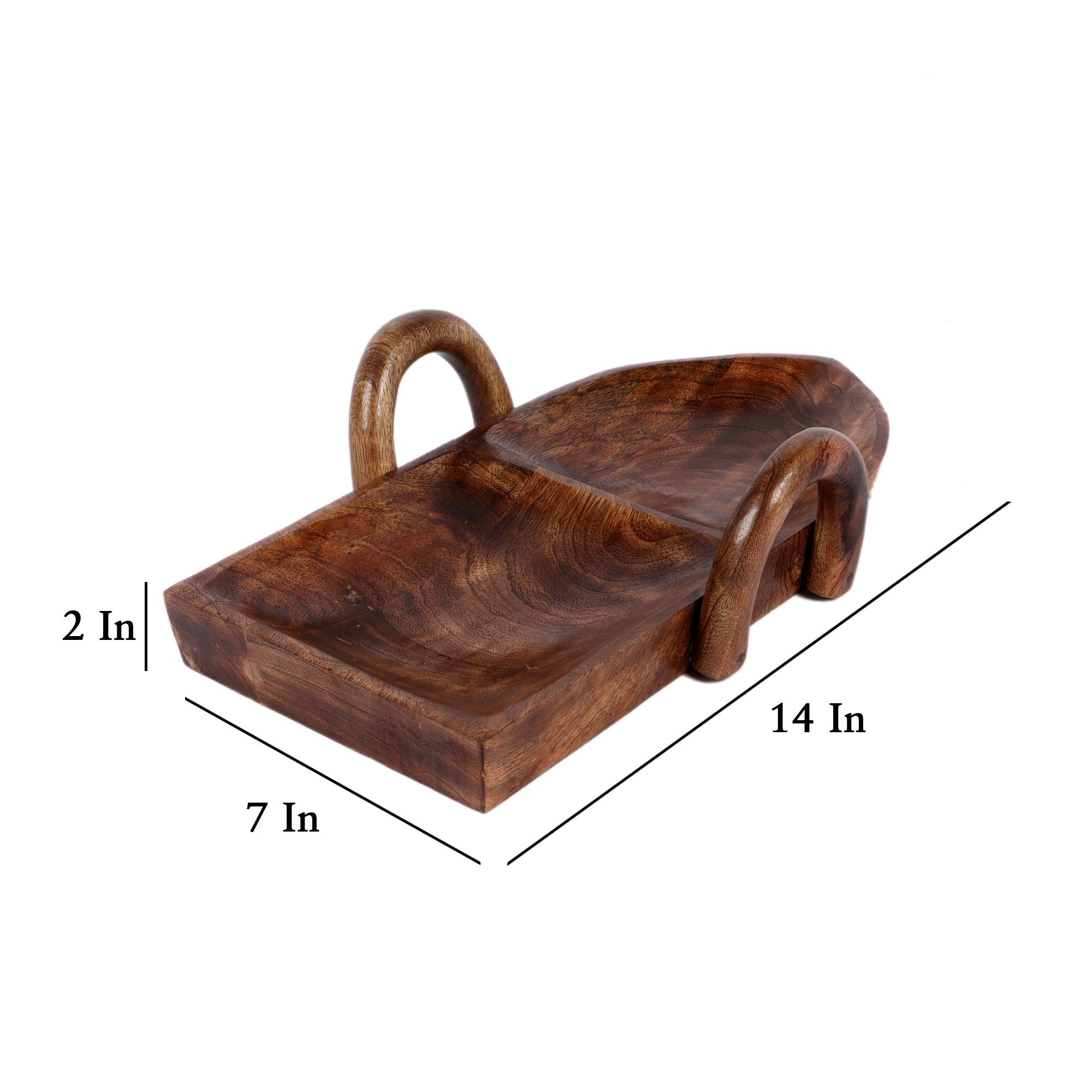 Boat Shape Mangowood Snacks Platter (Set of 9) - WoodenTwist