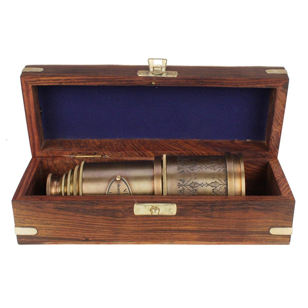 Vintage Brass Telescope Victorian 1915 with Wooden Gift Box - WoodenTwist