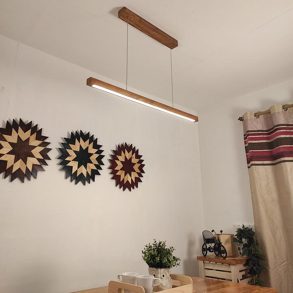 Brigitte 36 Brown Wooden LED Hanging Lamp - WoodenTwist