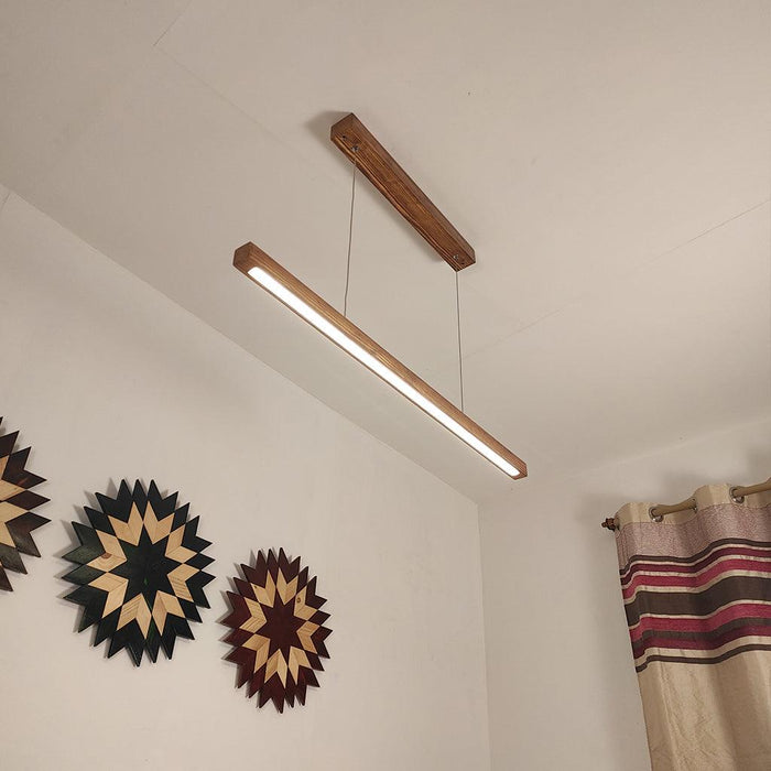 Brigitte 36 Brown Wooden LED Hanging Lamp - WoodenTwist