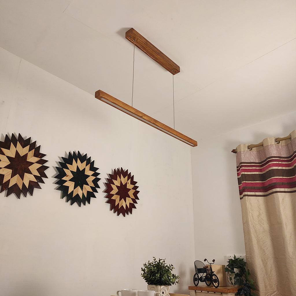 Brigitte 36 Brown Wooden LED Hanging Lamp - WoodenTwist