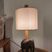 Elementary Wooden Table Lamp with Brown Base and Premium Yellow Fabric Lampshade - WoodenTwist