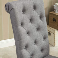 Button Tufted Parsons Chairs in Teak Wood (Set of 2) - WoodenTwist