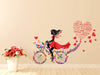 Girl Riding a Bicycle' Wall Sticker - WoodenTwist