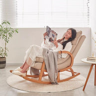 Wooden Rocking Chair Colonial and Traditional Super Comfortable Cushion (Honey Finish) - WoodenTwist