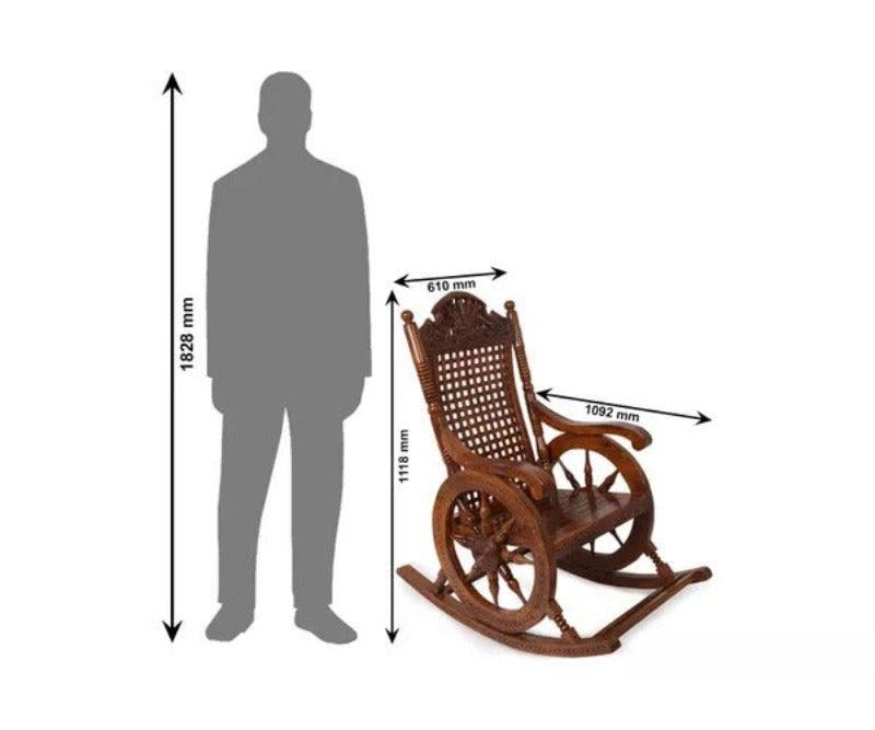 Premium Solid Sheesham Wood Grandpa Rocking Chair - WoodenTwist